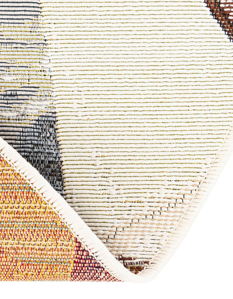 Urban Terrace Collection Area Rug - Garden Round Brown and White lifestyle 25