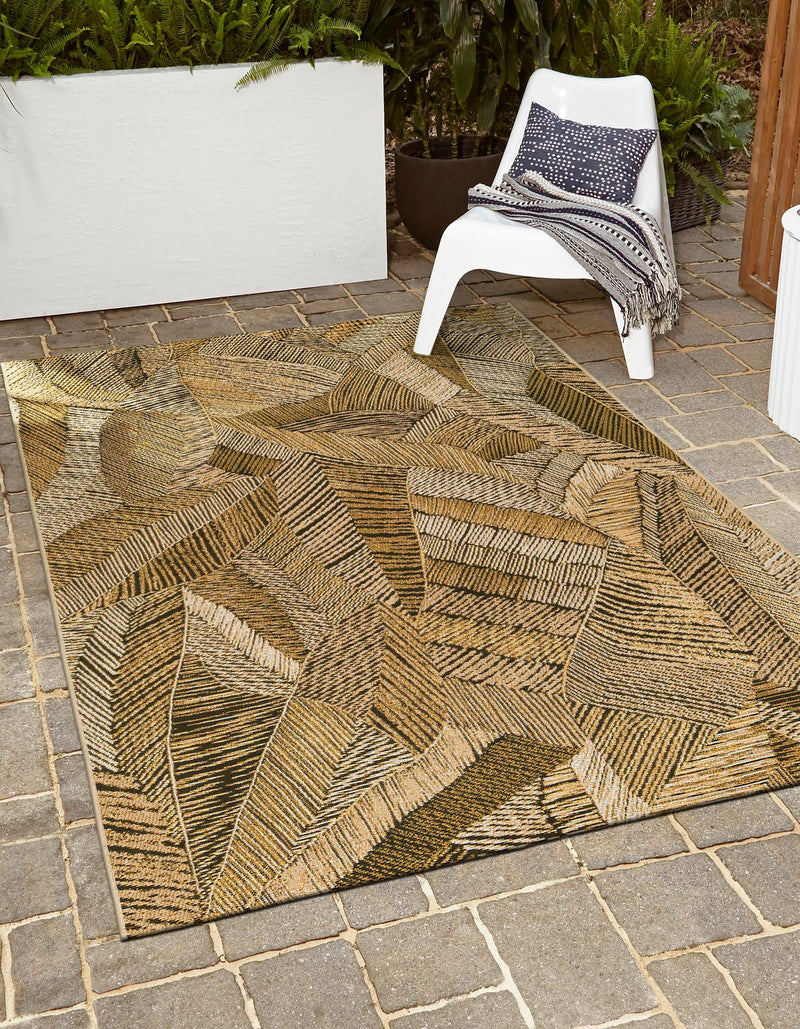 Seaside Blooms Collection Area Rug - Nantucket Rectangle Brown and Beige lifestyle 8