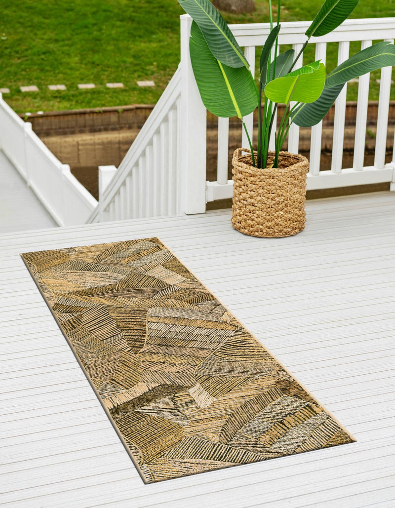 Seaside Blooms Collection Area Rug - Nantucket Runner Brown and Beige lifestyle 26