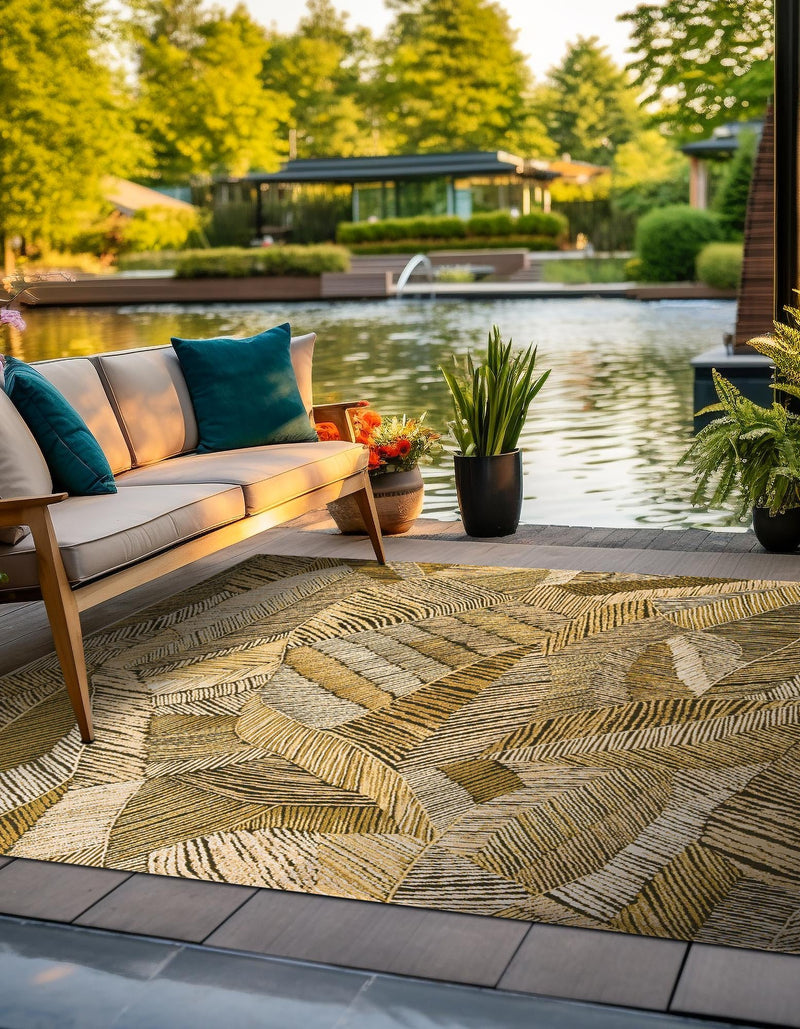 Seaside Blooms Collection Area Rug - Nantucket Square Brown and Beige lifestyle 23