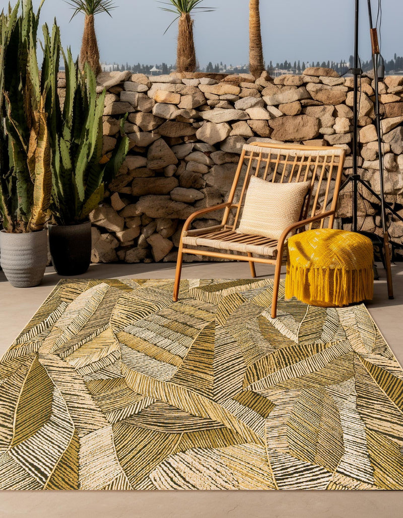 Seaside Blooms Collection Area Rug - Nantucket Square Brown and Beige lifestyle 25