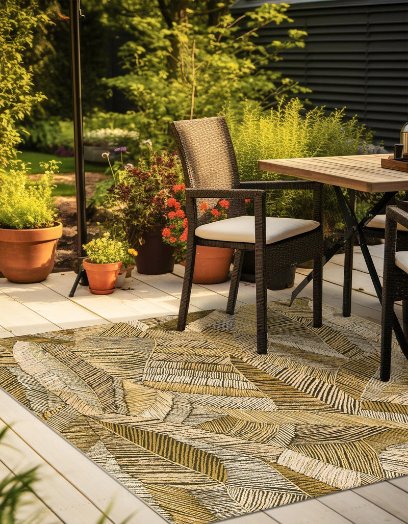 Seaside Blooms Collection Area Rug - Nantucket Square Brown and Beige lifestyle 27