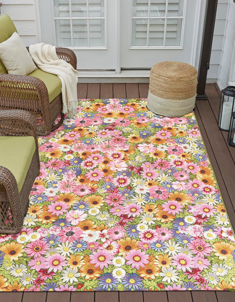 Seaside Blooms Collection Area Rug - Marseilles Rectangle Multi lifestyle 3