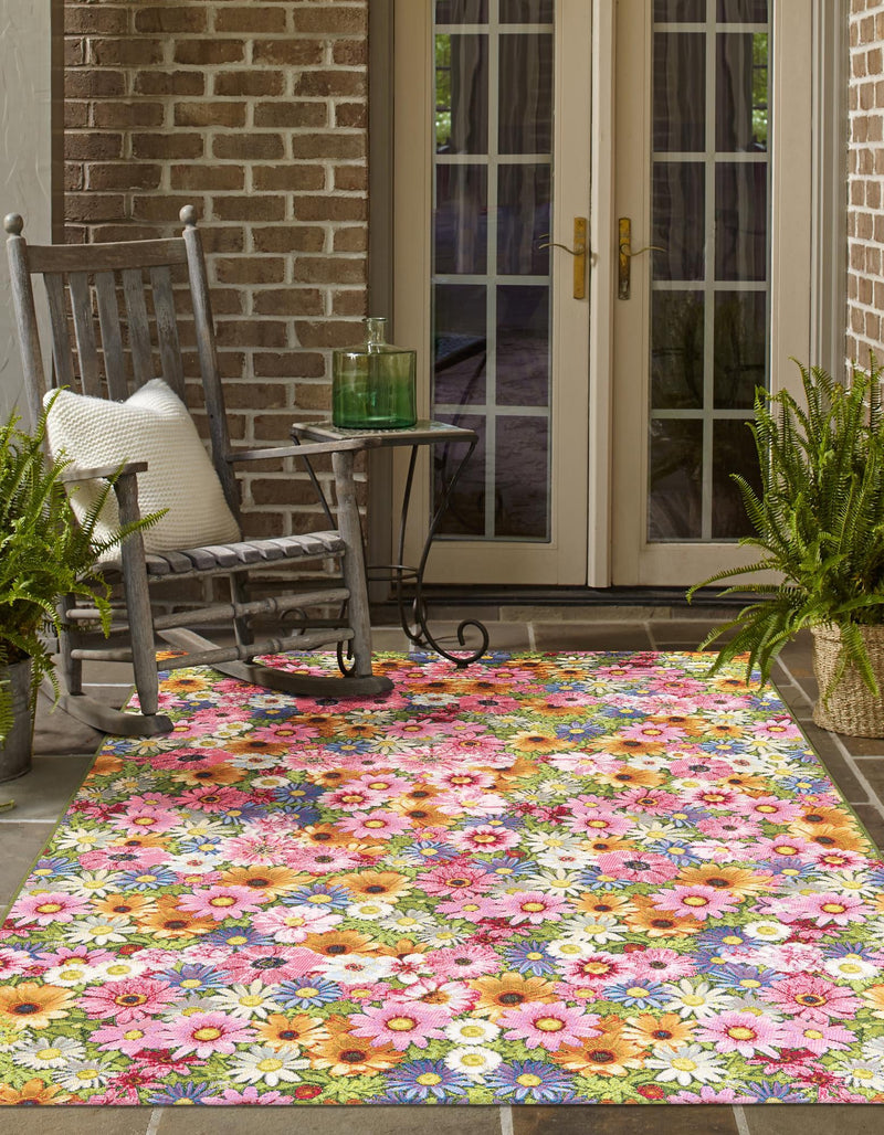 Seaside Blooms Collection Area Rug - Marseilles Rectangle Multi lifestyle 4