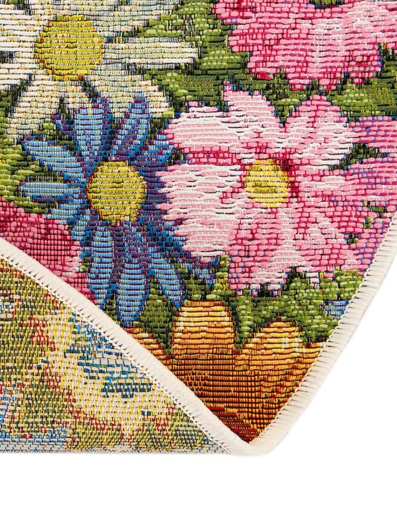 Seaside Blooms Collection Area Rug - Marseilles Round Multi lifestyle 9