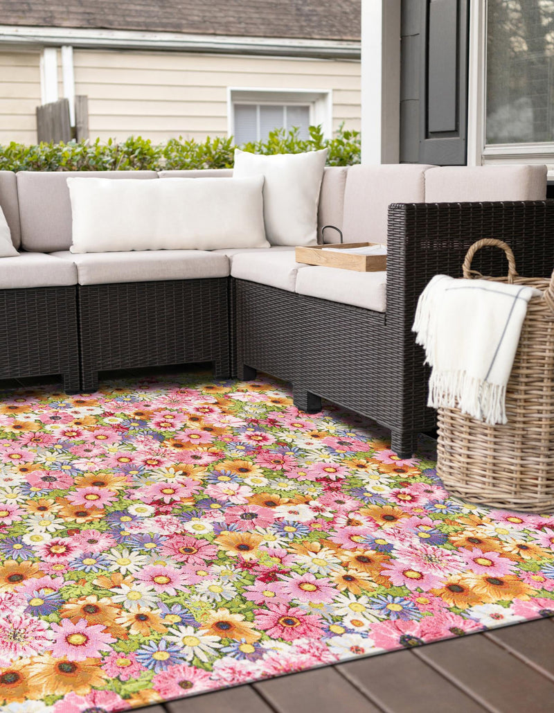 Seaside Blooms Collection Area Rug - Marseilles Square Multi lifestyle 16