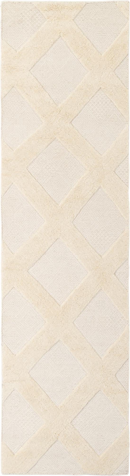 Trellis Wool Collection Area Rug - Vineyard Runner Ivory lifestyle 6