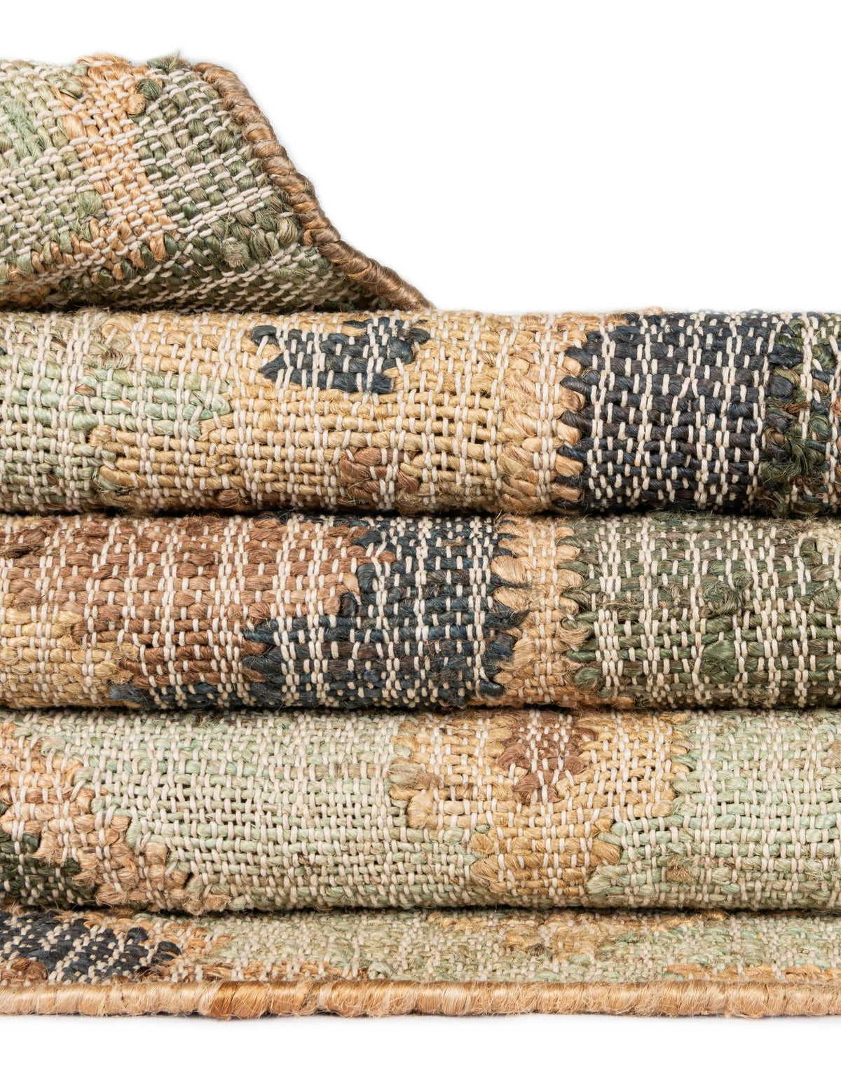 Benares Handwoven Jute Collection Area Rug - Ganges Runner Blue and Green lifestyle 32