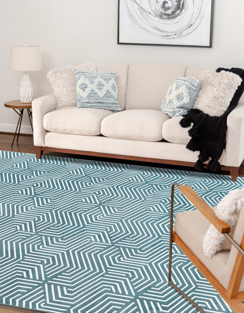 Aravalli Collection Area Rug - Udaipur Rectangle Aegean Blue lifestyle 2
