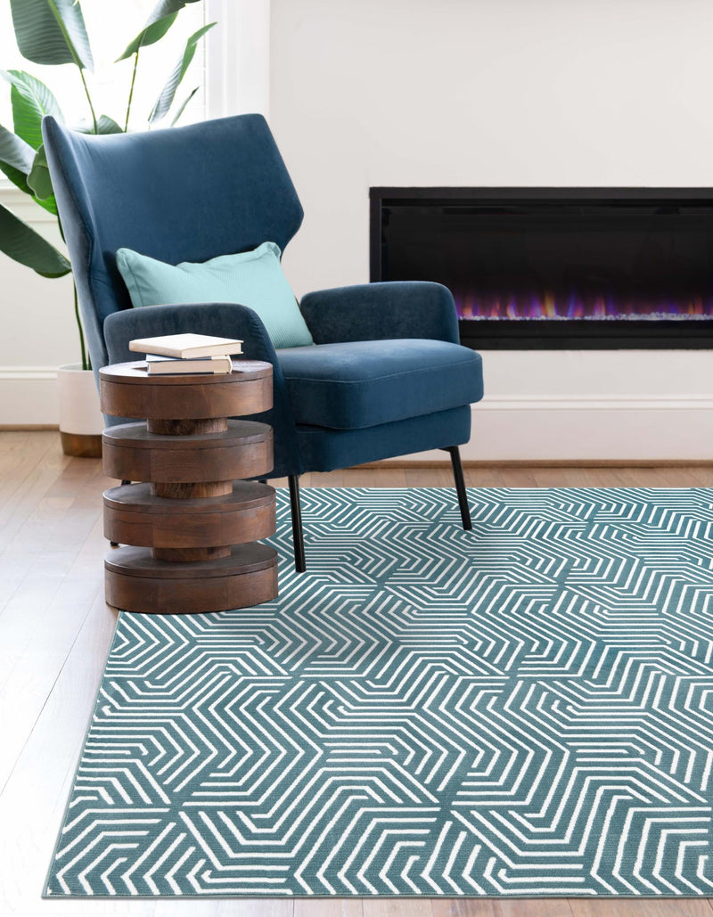 Aravalli Collection Area Rug - Udaipur Rectangle Aegean Blue lifestyle 30