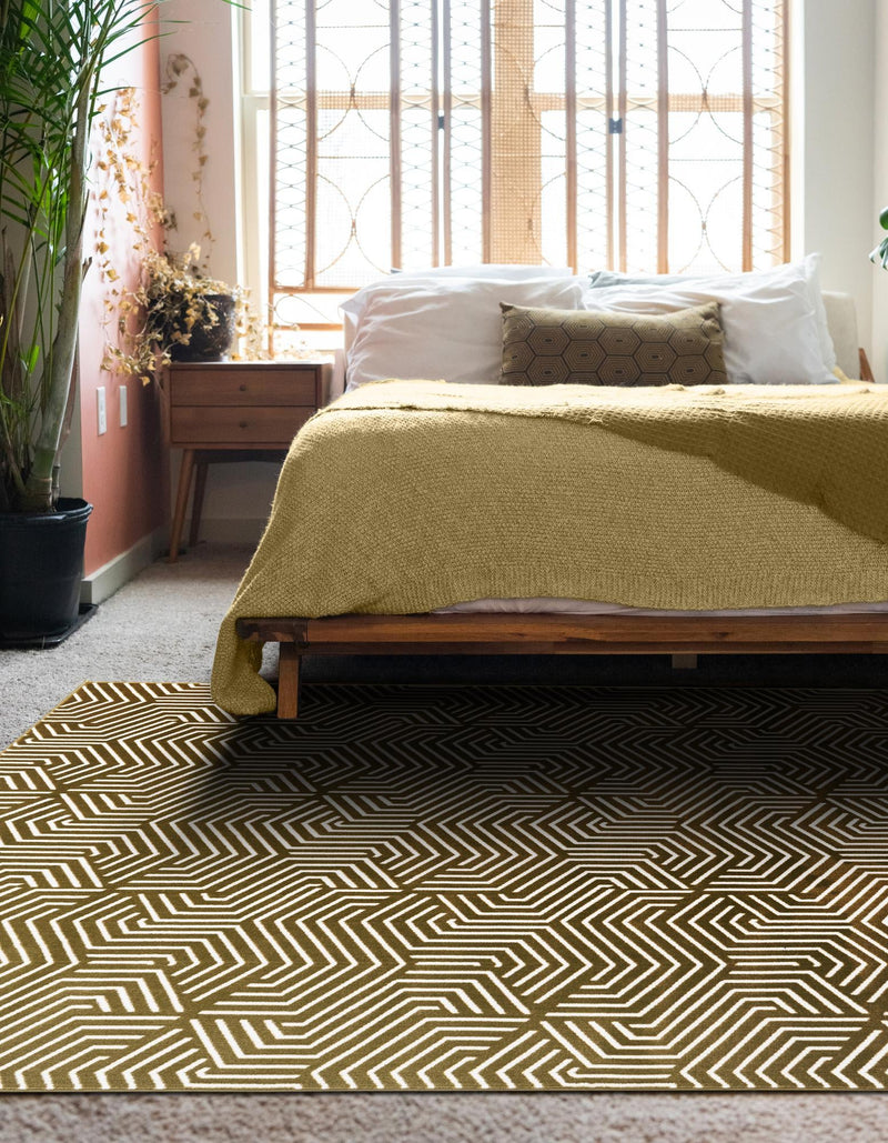 Aravalli Collection Area Rug - Udaipur Rectangle Olive Green lifestyle 14