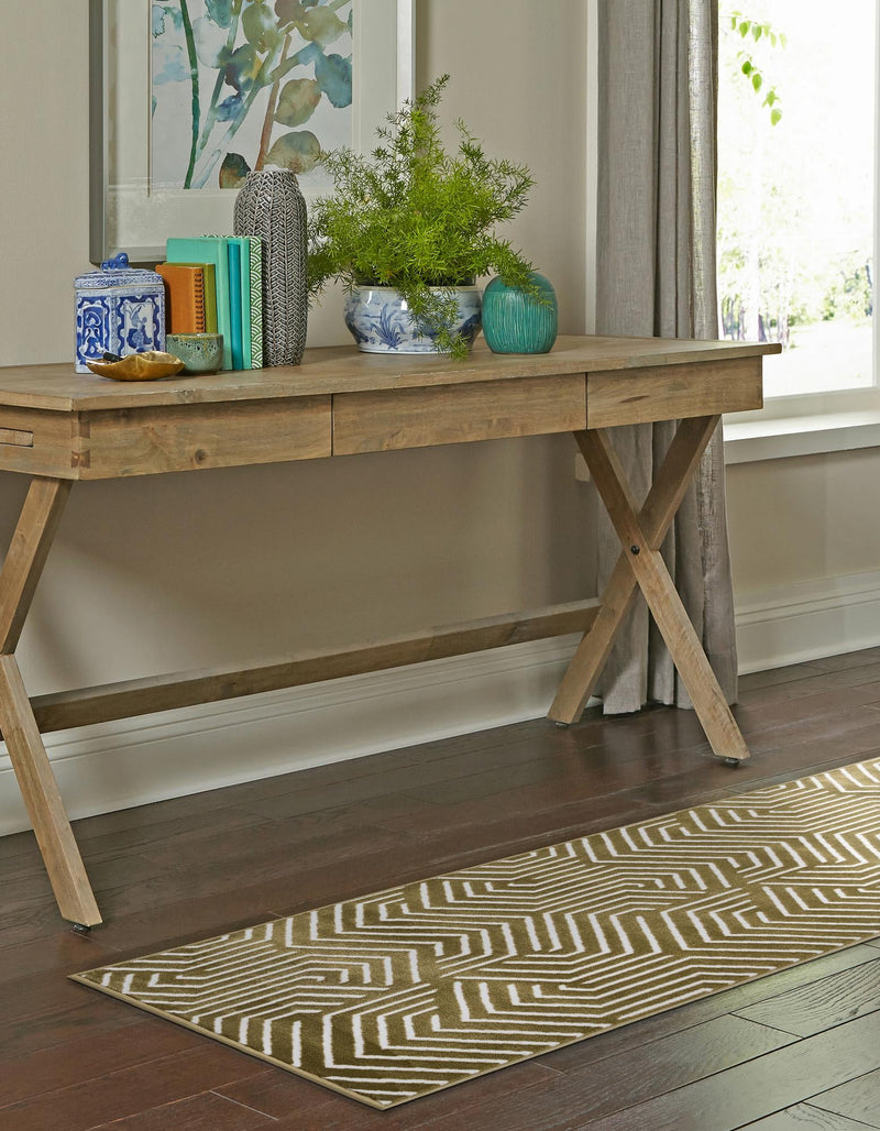 Aravalli Collection Area Rug - Udaipur Runner Olive Green lifestyle 126