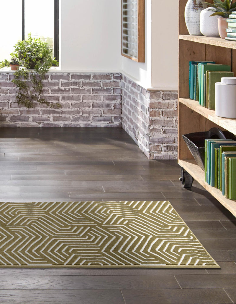 Aravalli Collection Area Rug - Udaipur Runner Olive Green lifestyle 133