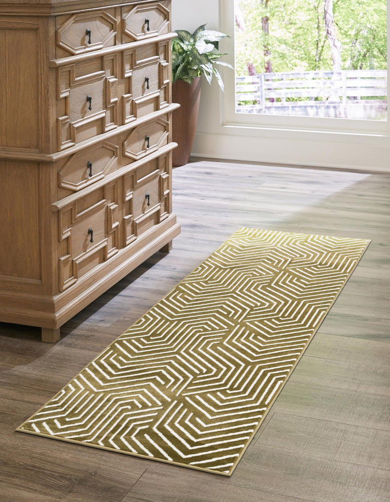 Aravalli Collection Area Rug - Udaipur Runner Olive Green lifestyle 140