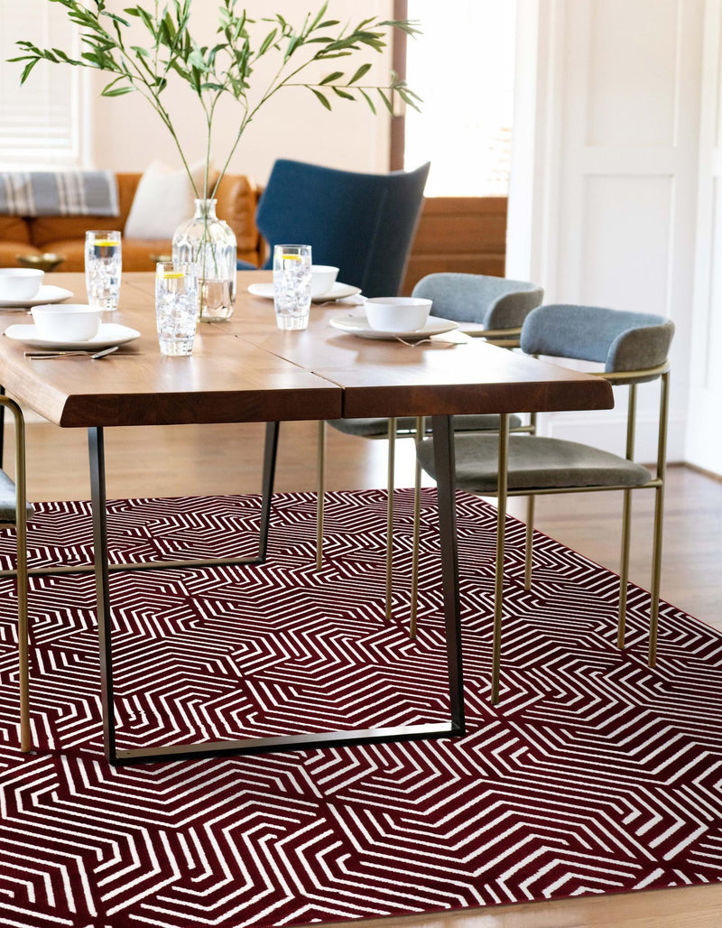 Aravalli Collection Area Rug - Udaipur Rectangle Burgundy Red lifestyle 31