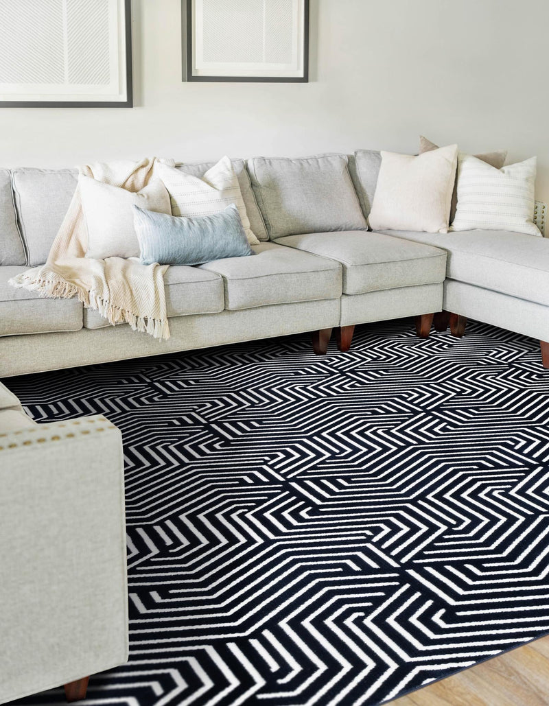Aravalli Collection Area Rug - Udaipur Rectangle Midnight Blue lifestyle 34
