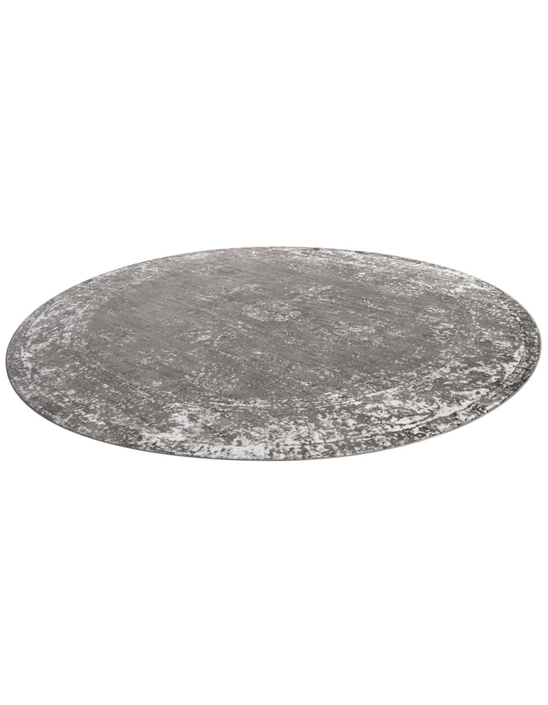 Riviera Elegance Collection Area Rug - Antibes (Dark Gray) Round Dark Gray lifestyle 42