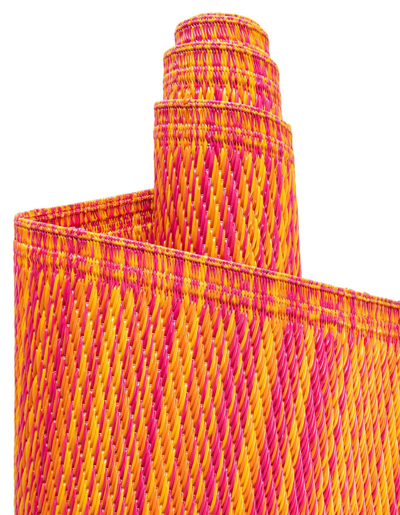 Serene Bay Outdoor Collection Area Rug - Haven Rectangle Fuchsia Sunset lifestyle 15