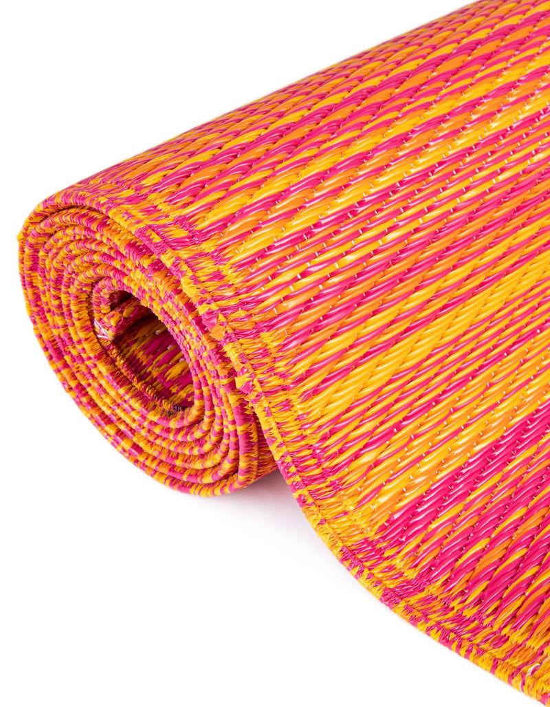 Serene Bay Outdoor Collection Area Rug - Haven Rectangle Fuchsia Sunset lifestyle 17