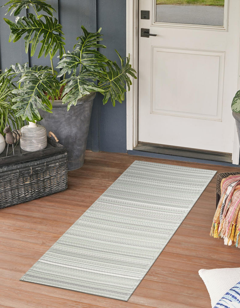 Serene Bay Outdoor Collection Area Rug - Haven Runner Pastel Gray lifestyle 43