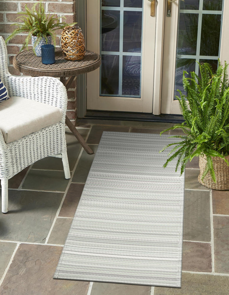 Serene Bay Outdoor Collection Area Rug - Haven Runner Pastel Gray lifestyle 61