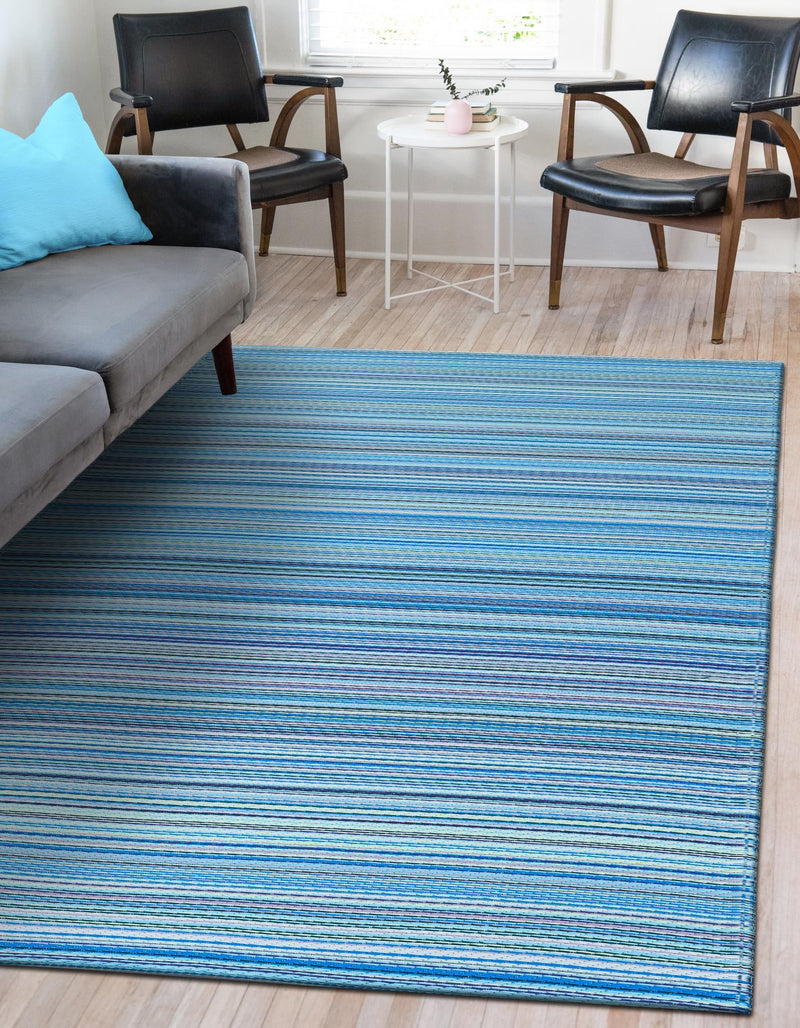 Serene Bay Outdoor Collection Area Rug - Haven Rectangle Blue lifestyle 9
