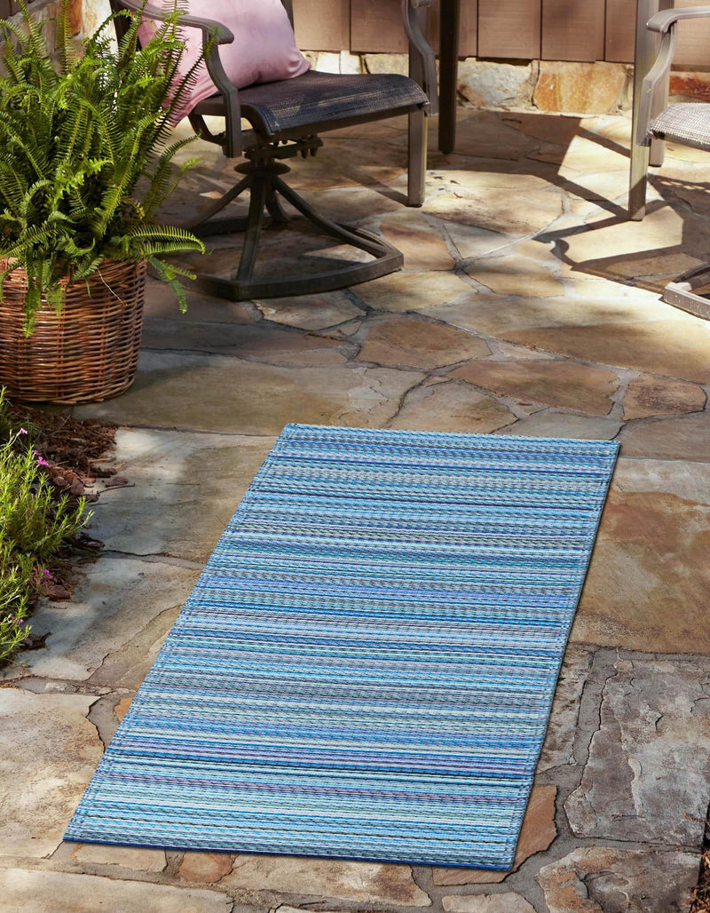 Serene Bay Outdoor Collection Area Rug - Haven Runner Blue lifestyle 51