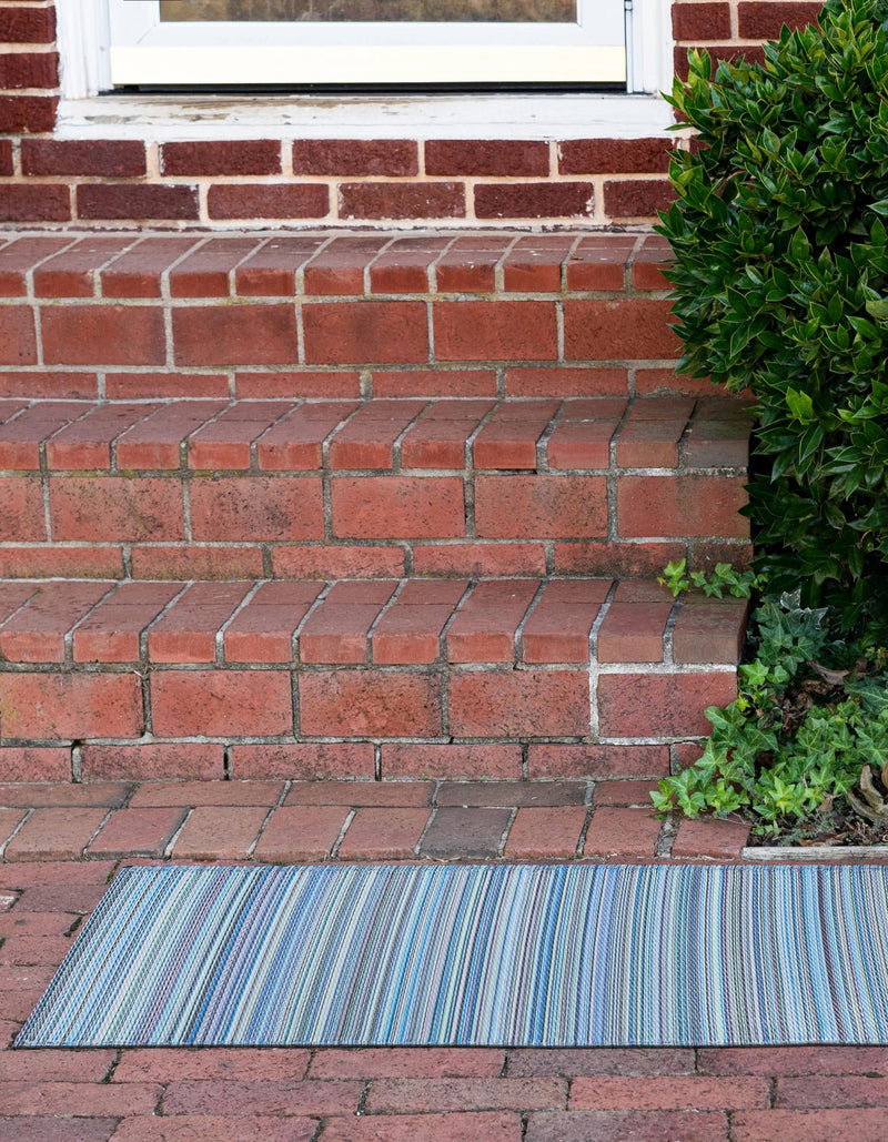 Serene Bay Outdoor Collection Area Rug - Haven Runner Blue lifestyle 63