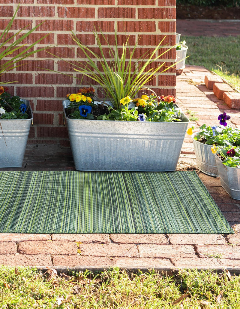 Serene Bay Outdoor Collection Area Rug - Haven Runner Green lifestyle 58