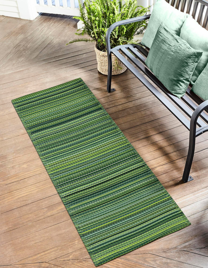 Serene Bay Outdoor Collection Area Rug - Haven Runner Green lifestyle 64