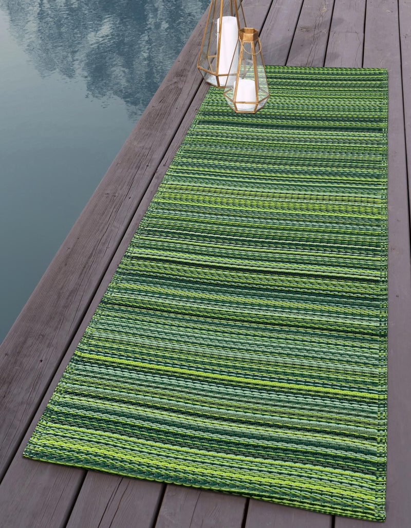 Serene Bay Outdoor Collection Area Rug - Haven Runner Green lifestyle 70
