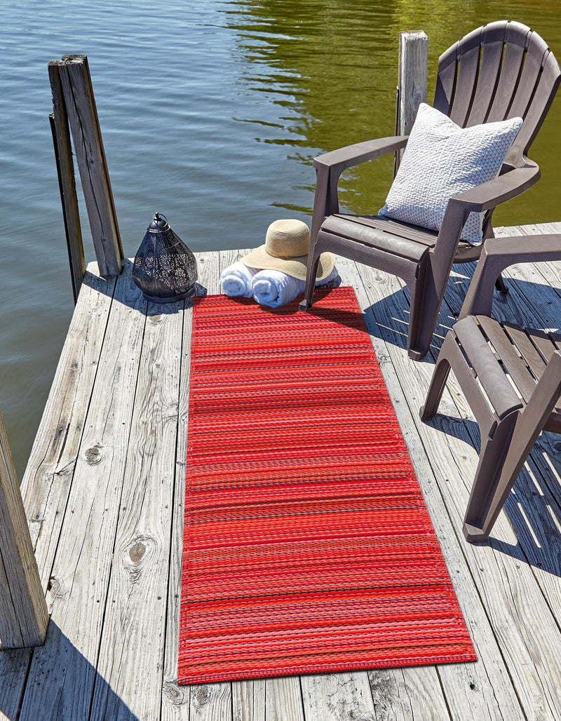 Serene Bay Outdoor Collection Area Rug - Haven Runner Red lifestyle 47