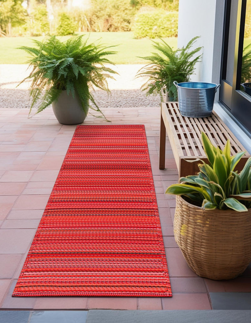 Serene Bay Outdoor Collection Area Rug - Haven Runner Red lifestyle 65