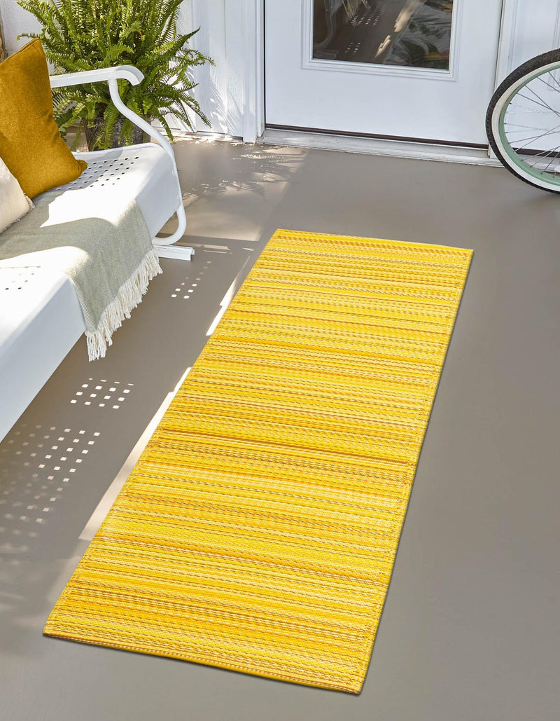 Serene Bay Outdoor Collection Area Rug - Haven Runner Yellow lifestyle 48
