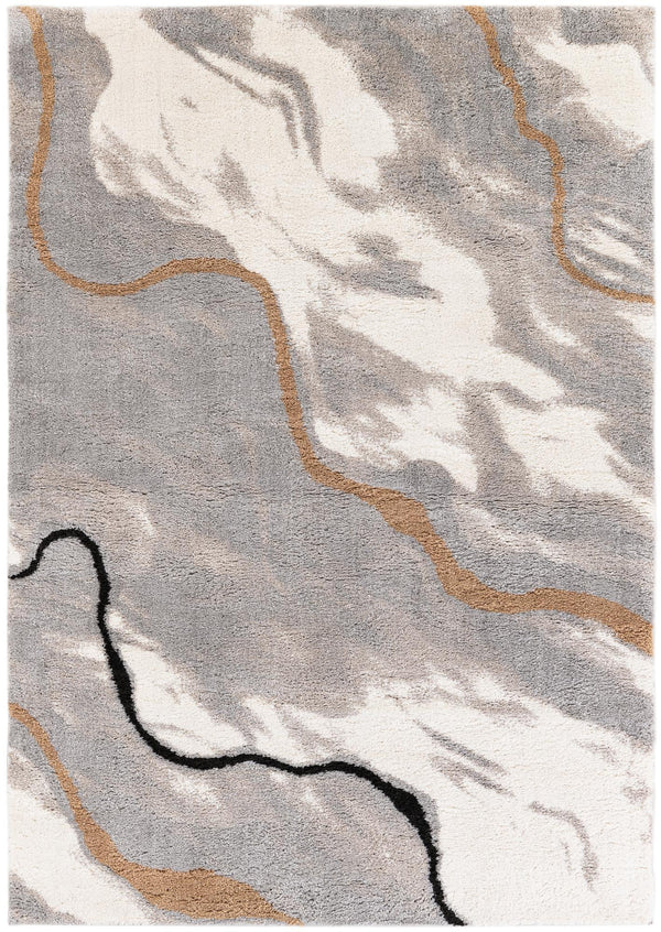 Sienna Collection Area Rug - Tuscany Rectangle Gray and Ivory Main