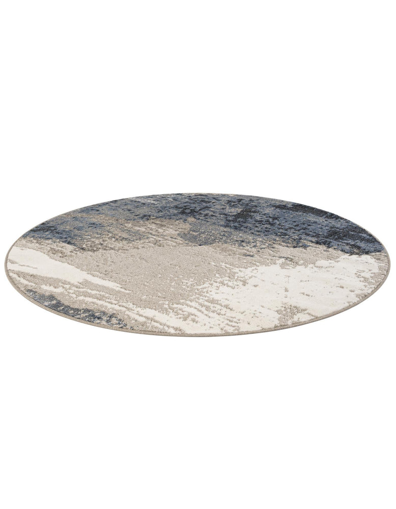 Copenhagen Edge Collection Area Rug - Nyhavn Round Blue lifestyle 51