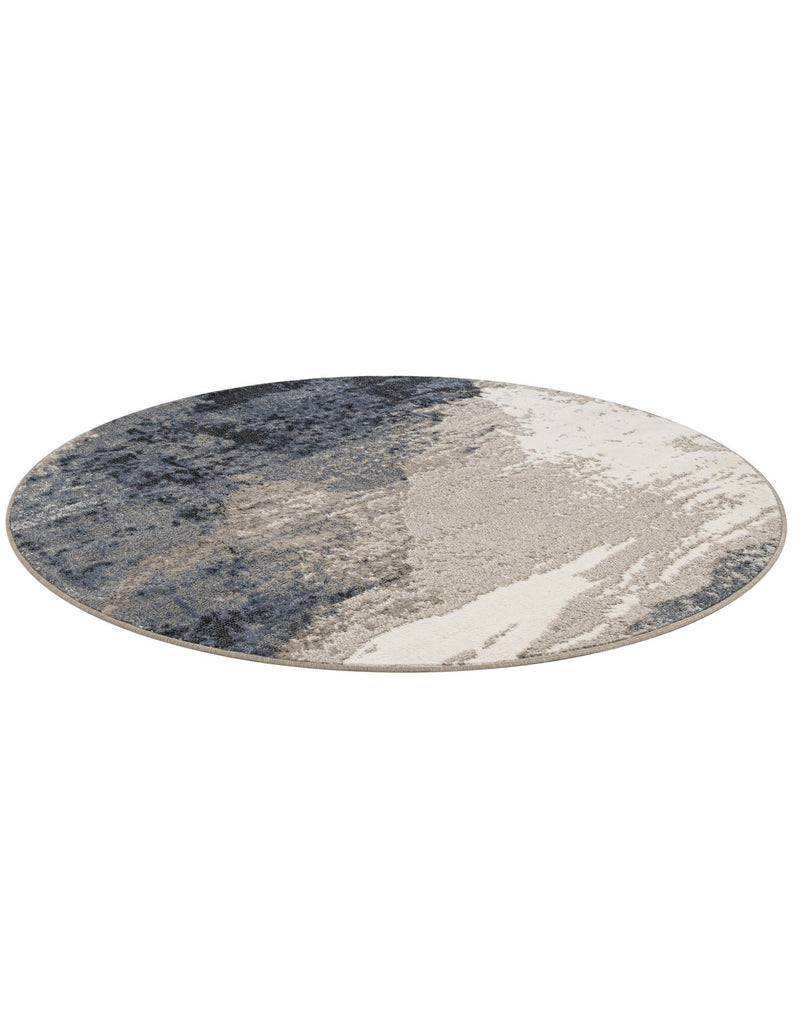 Copenhagen Edge Collection Area Rug - Nyhavn Round Blue lifestyle 52