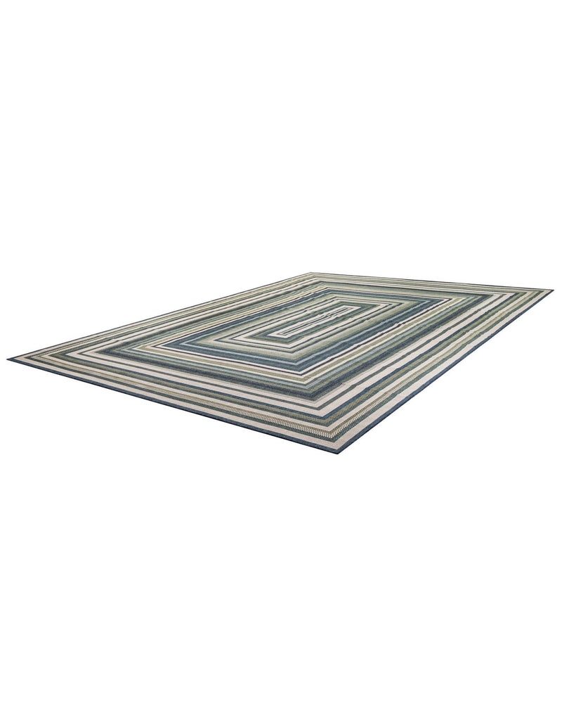 Coastal Terrace Collection Area Rug - Seashell Rectangle Blue lifestyle 24