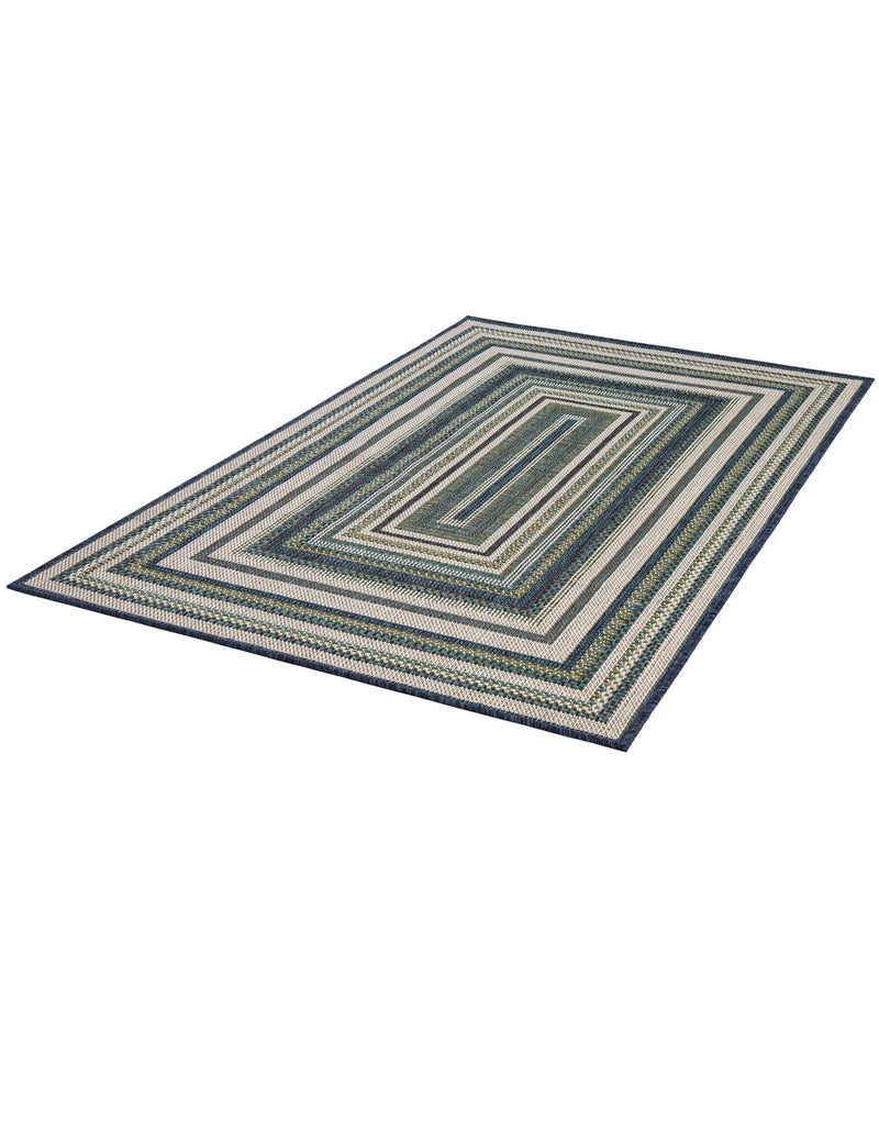 Coastal Terrace Collection Area Rug - Seashell Rectangle Blue lifestyle 15