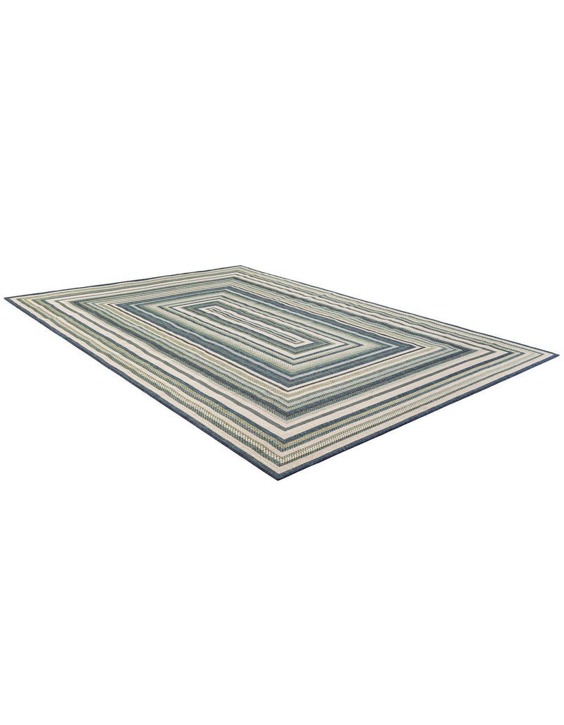 Coastal Terrace Collection Area Rug - Seashell Rectangle Blue lifestyle 16