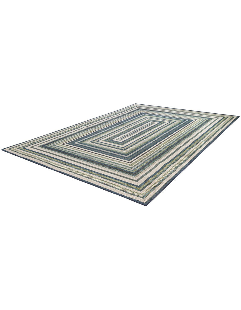 Coastal Terrace Collection Area Rug - Seashell Rectangle Blue lifestyle 17