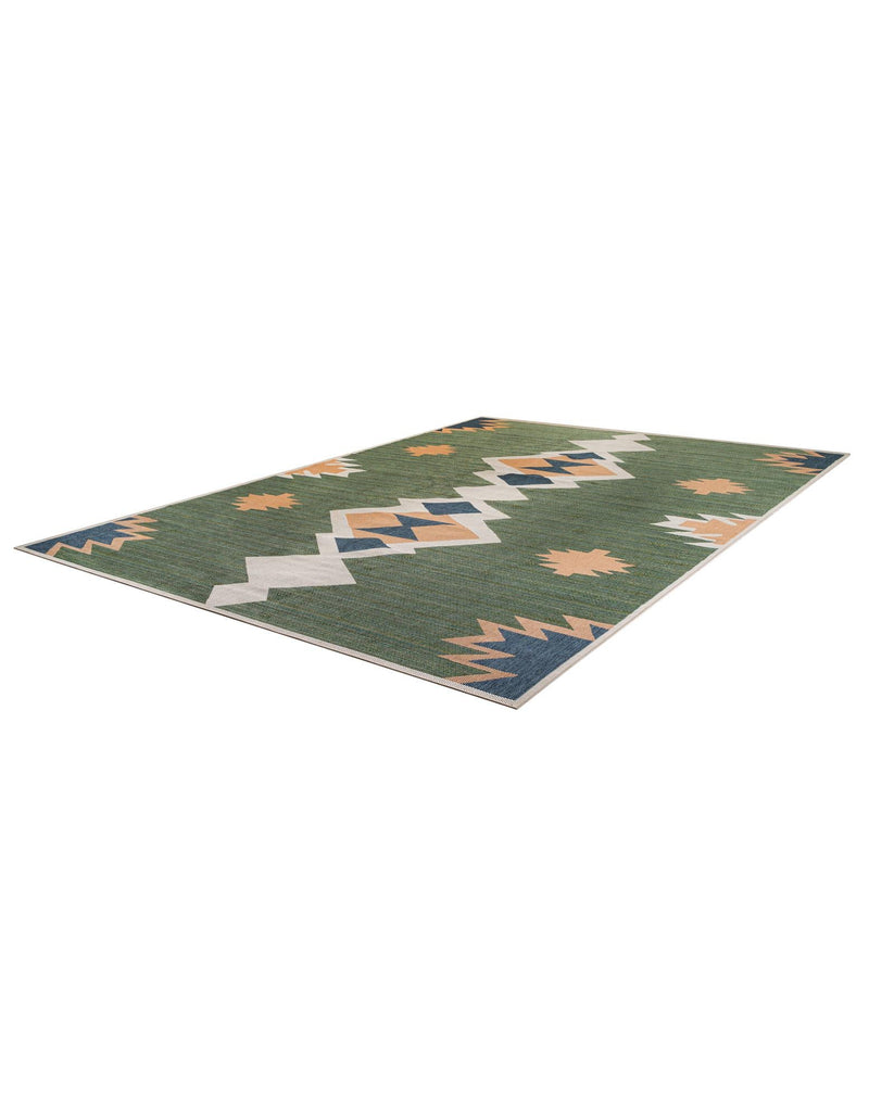 Coastal Terrace Collection Area Rug - Oceanview Rectangle Green lifestyle 9