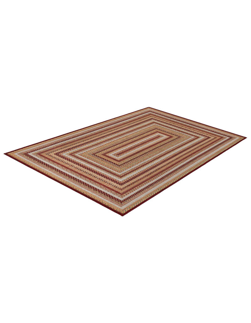 Coastal Terrace Collection Area Rug - Seashell Rectangle Burgundy lifestyle 36