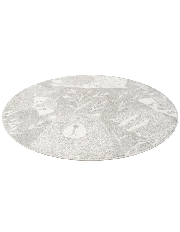 Wonder Tykes Collection Area Rug - Quirky Round Gray lifestyle 34