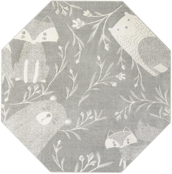 Wonder Tykes Collection Area Rug - Quirky Octagon Gray lifestyle 28
