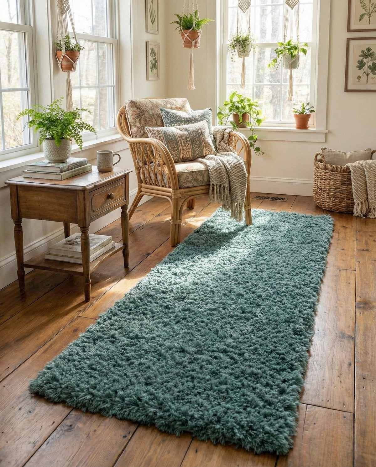 Eternal Plush Oasis Collection Area Rug - Tranquility (Forest Green) Runner Forest Green lifestyle 82