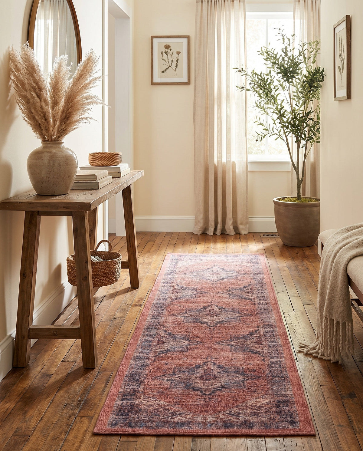 Bazaar Chic Collection Area Rug - Chefchaouen Runner Salmon Pink lifestyle 51