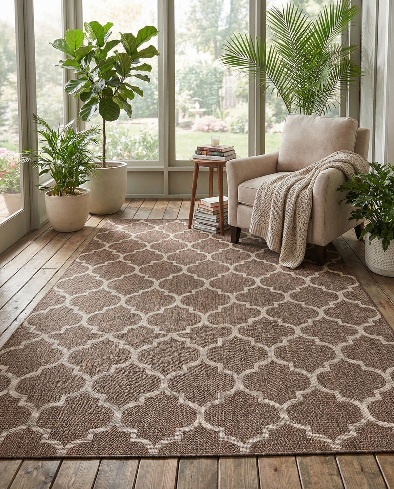 Savannah Pergola Collection Area Rug - Arbor (Brown) Rectangle Brown  lifestyle 14
