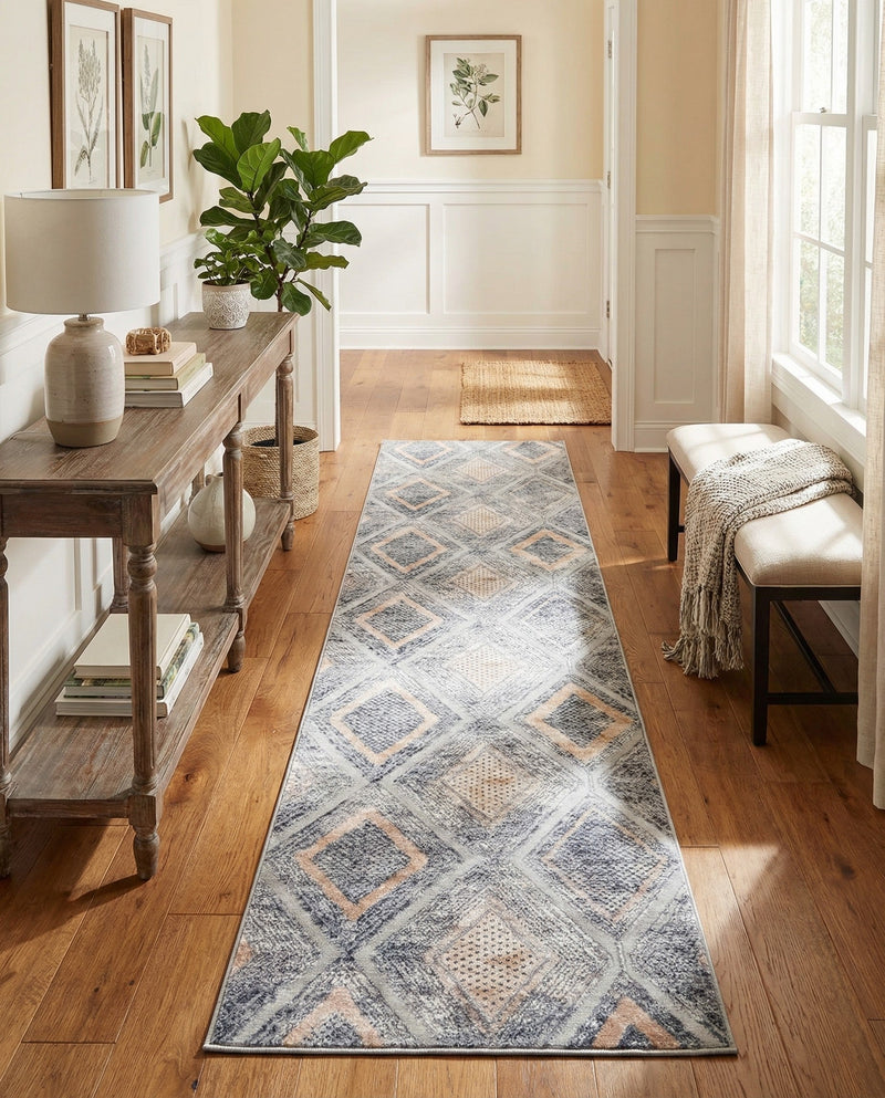 Aegean Elegance Collection Area Rug -  Rhodes Runner Gray Cream  lifestyle 36