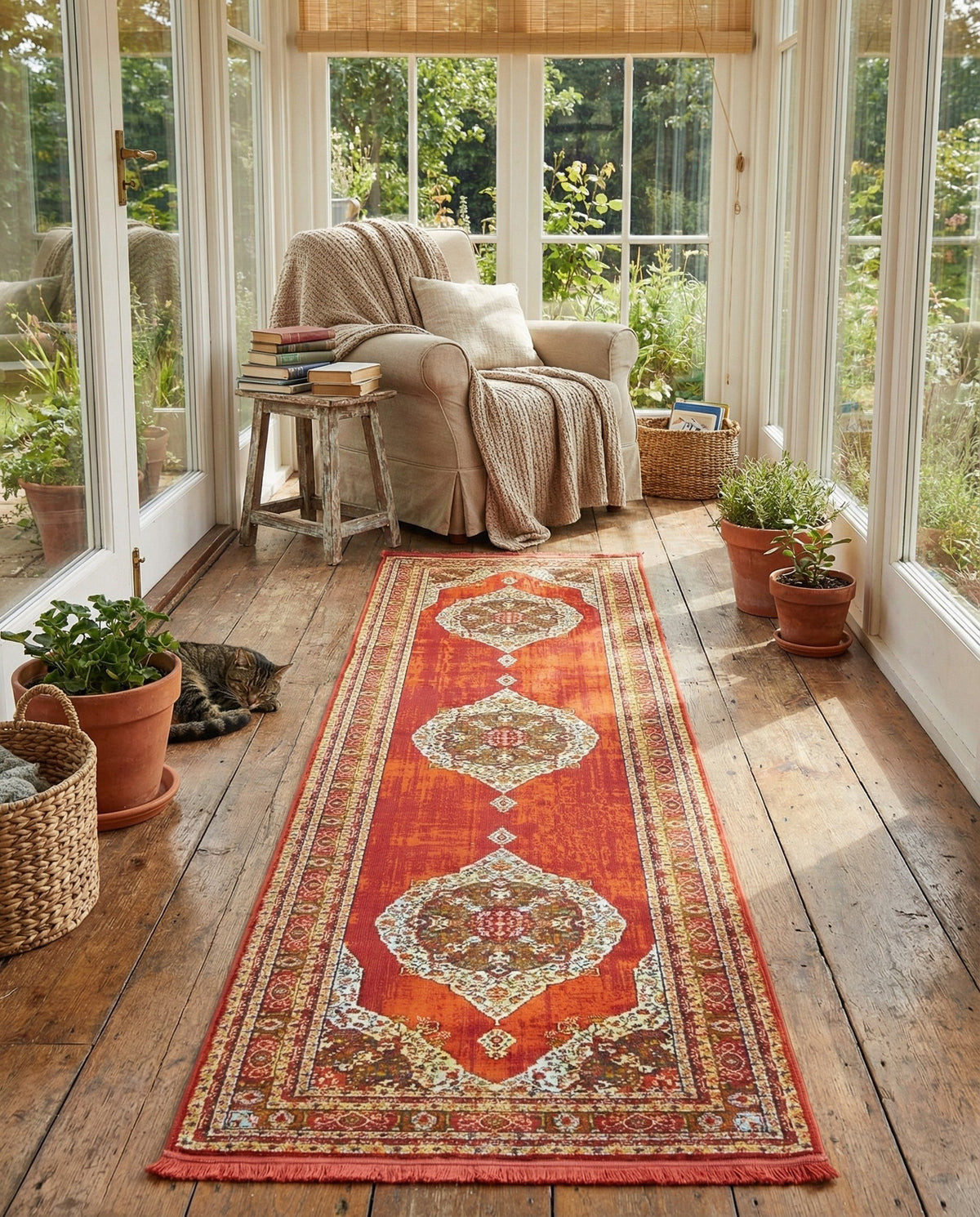 Caribbean Breeze Collection Area Rug -  Windward Runner Red  lifestyle 148